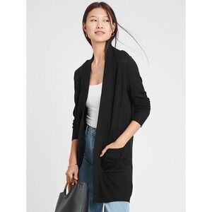 Banana Republic Black Knit Open Front‎ Long Sleeve Cardigan Sweater